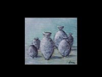 Le anfore  Olio su tela - 9 x 10 cm